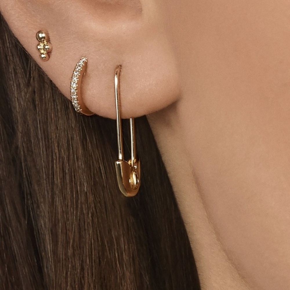 Baublebar 14K Gold Plated Safety Pin Earrings